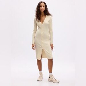 GAP  NWT Ribbed Beige Midi Sweater Dress - XL
